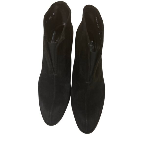 Stuart Weitzman Black Suede Wedge Booties Women’s 6.5 M - Picture 2 of 10